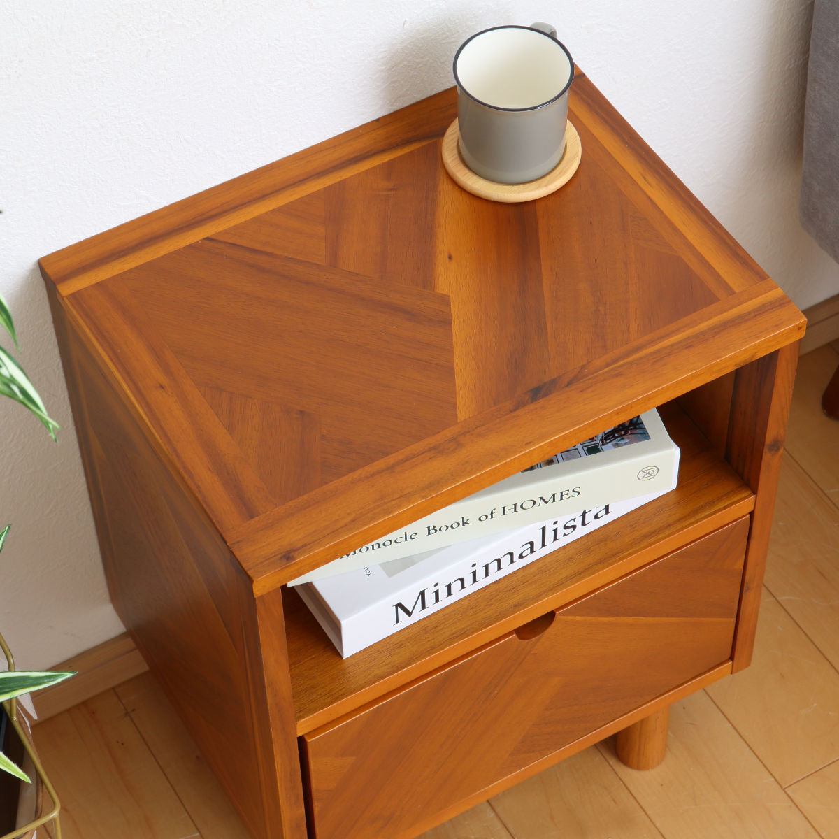 弘益 サイドチェスト 幅40cm 寄木突板 ヴィンテージ調 HENT （ ヘント