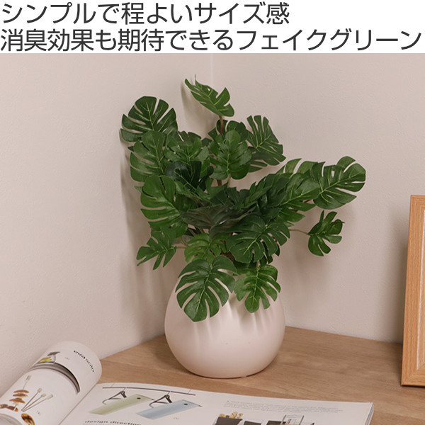 人工観葉植物 モンステラ 19cm フェイクグリーン 造花 光触媒 （ ミニ