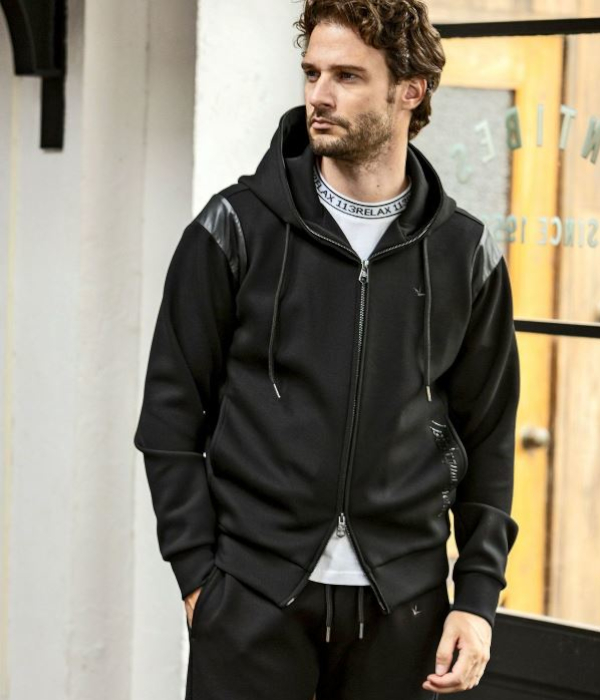 1PIU1UGUALE3 RELAX セットアップ メンズ レザーライン ポンチ 男性