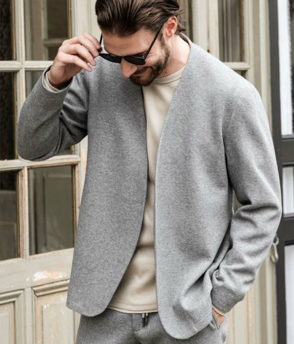 1PIU1UGUALE3 RELAX セットアップ メンズ スーツ 大人 ノーカラー 上下