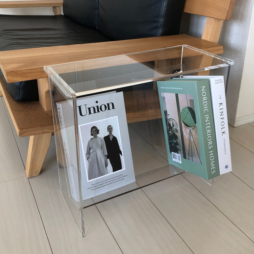 アクリル サイドテーブル マガジンラック 幅45cm×奥行20cm×高さ40cm