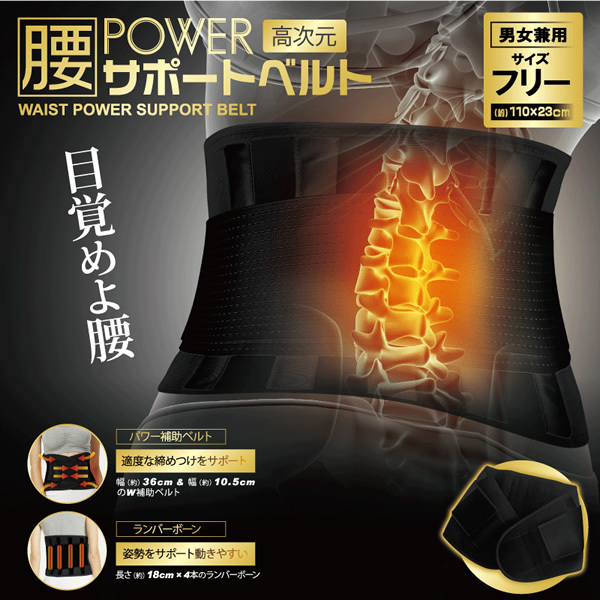 ヒロ・コーポレーション HIRO 男女兼用 高次元 腰 パワー サポート