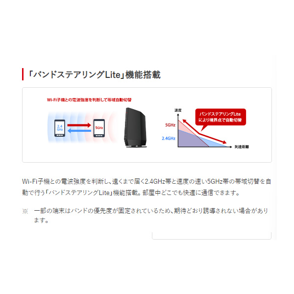 BUFFALO（バッファロー） 無線LANルーター Wi-Fi 6 対応 ブラック WSR