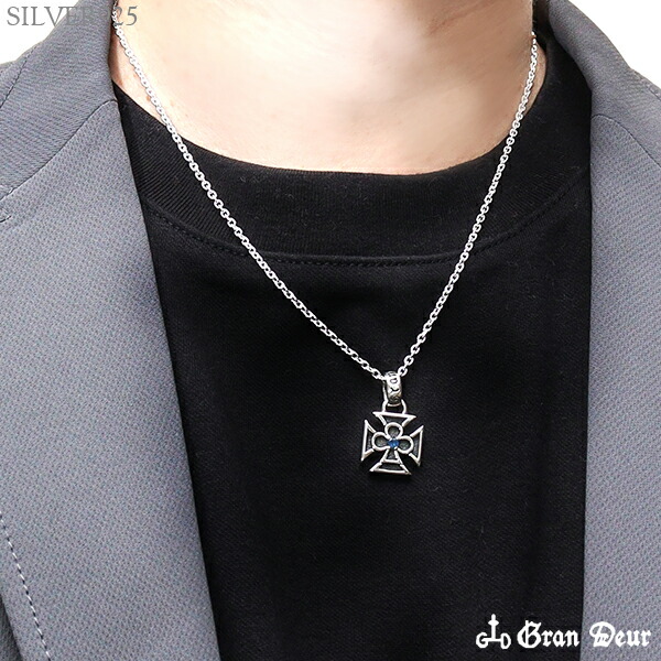 クローバー ペンダントトップ メンズ シルバー クラブ アイアンクロス