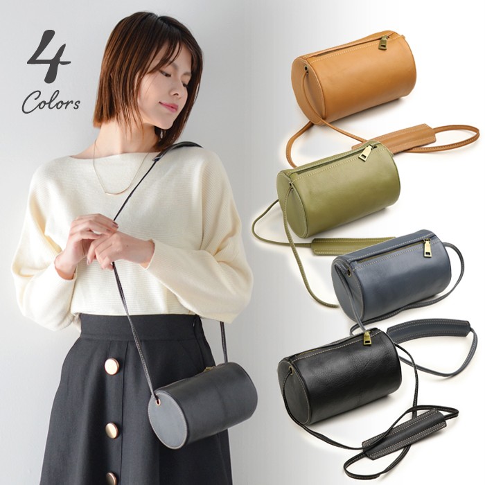 レディース ショルダーバッグ レザー ドラム型 : 五番街 バッグ・財布