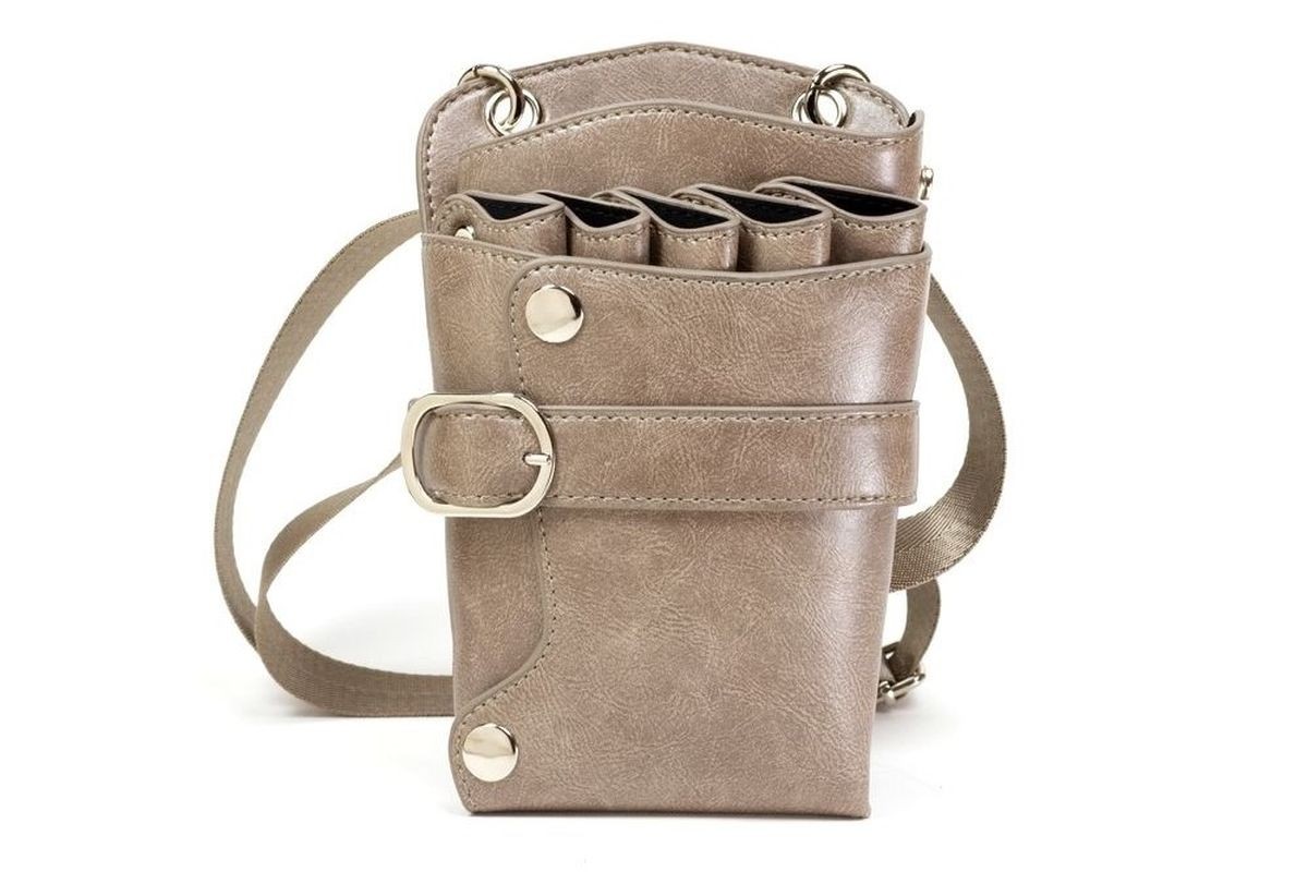 シザーケース 美容師 トリマー 5丁用 おしゃれ PUレザー サロンワーク