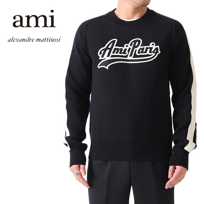 AMI PARIS アミパリス ハートロゴ刺繍 タートルネック ニットセーター