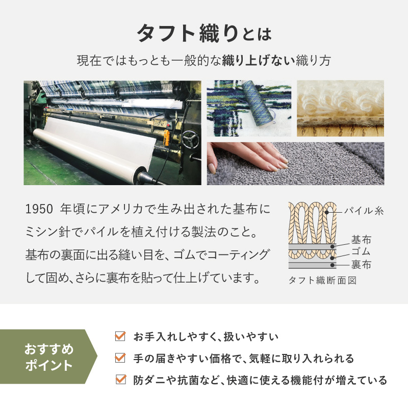 HAGiHARA（萩原） ラグ カーペット 8畳 江戸間 8帖 352×352cm 日本製