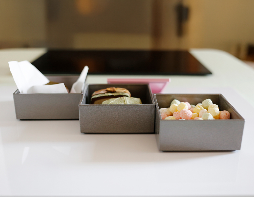 バイカラー プチ3段重箱 大 9.2cm ブロッサムピンク・シルバー 漆器