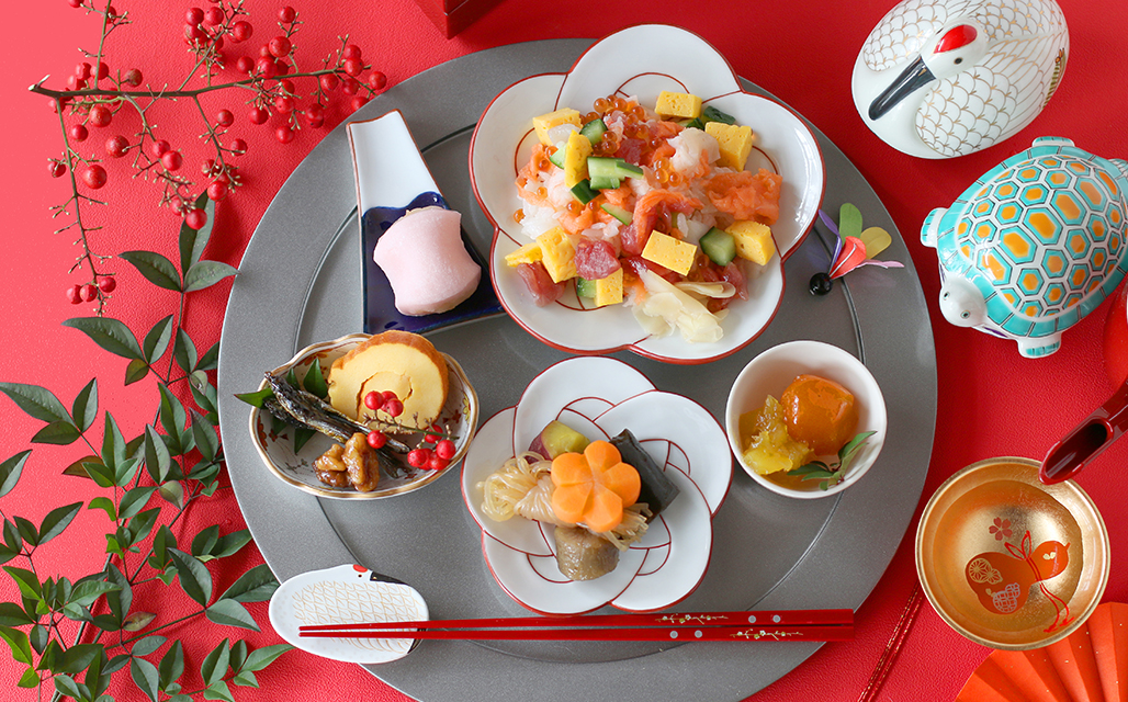 梅結び 銘々皿 (赤線) 15cm 有田焼 田清窯 // 和食器 食器 皿 小皿 取