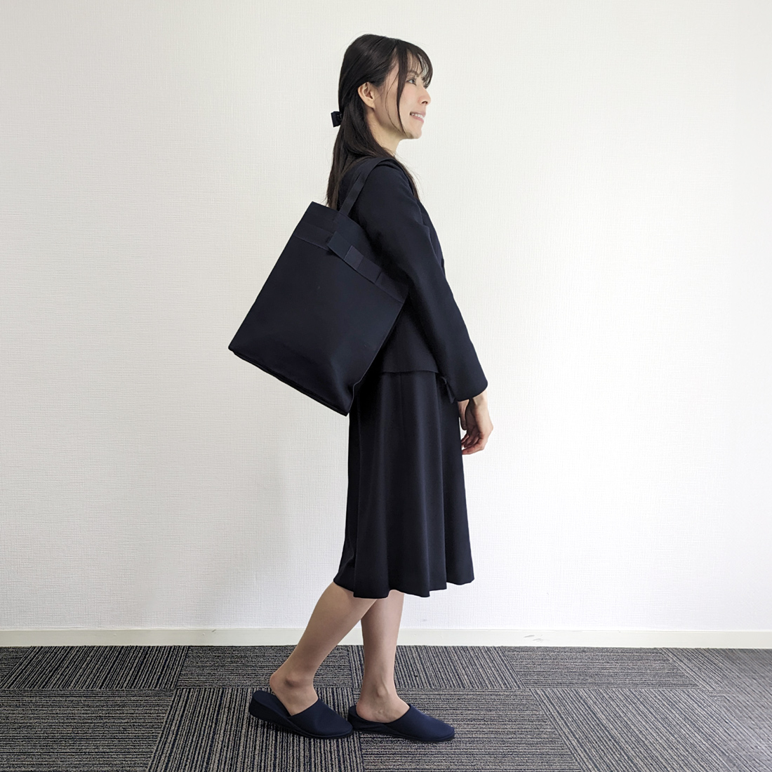 B4サイズ対応 日本製 完全自立型 縦型 サブバッグ グログランリボン