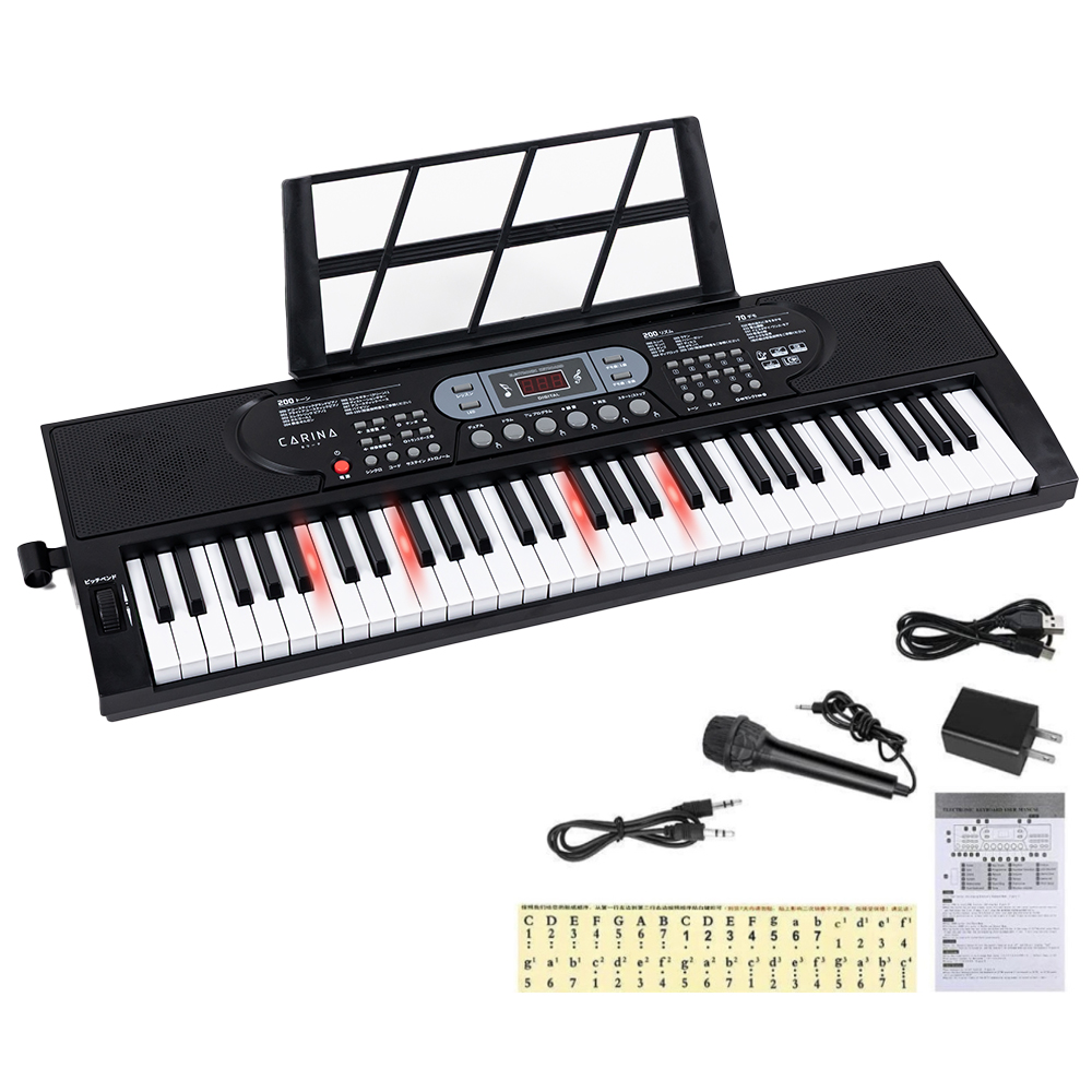 電子キーボード 61鍵盤 ピアノ シンセサイザー 給電 電池駆動 日本語