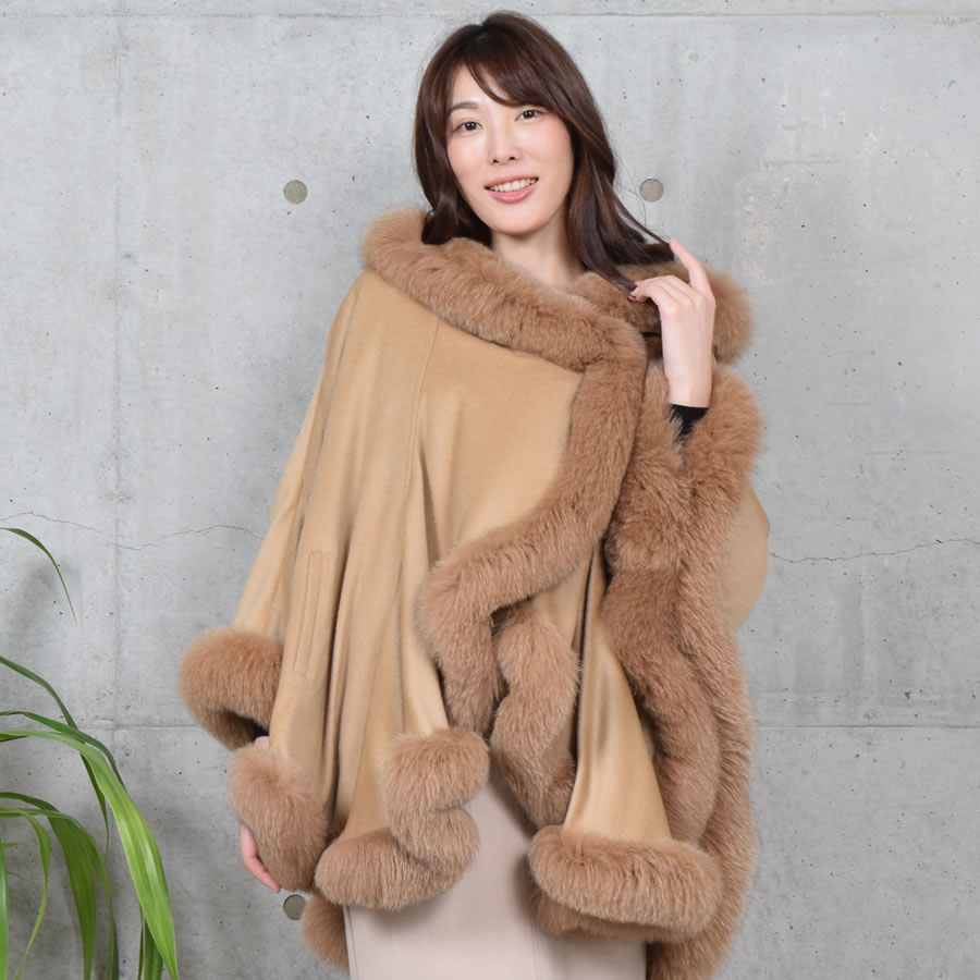 Merfirge 爆買 ポンチョ ケープ 日本製 カシミヤ 100％ SAGA