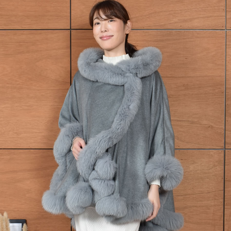 Merfirge 爆買 ポンチョ ケープ 日本製 カシミヤ 100％ SAGA