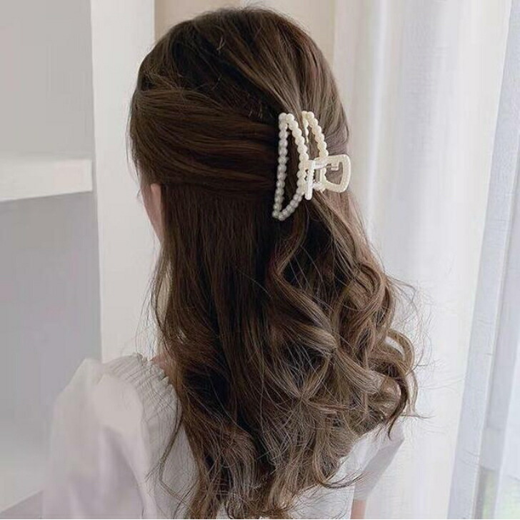 ヘアクリップ 6こセット PPホワイトバンスクリップ6点セット 大容量