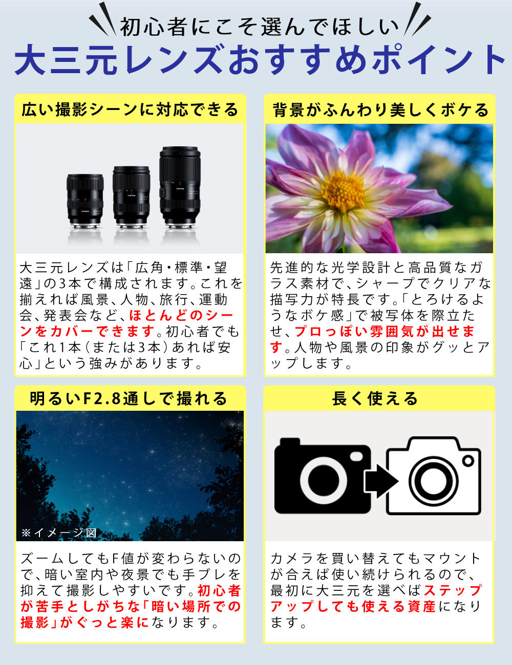 TAMRON（タムロン） 大三元レンズ ソニーEマウント用 レンズ3本