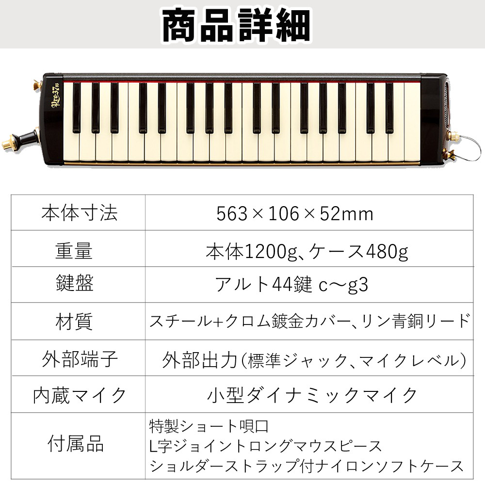 アイオン スズキ 鍵盤ハーモニカ メロディオン アルト PRO-37v3 専用