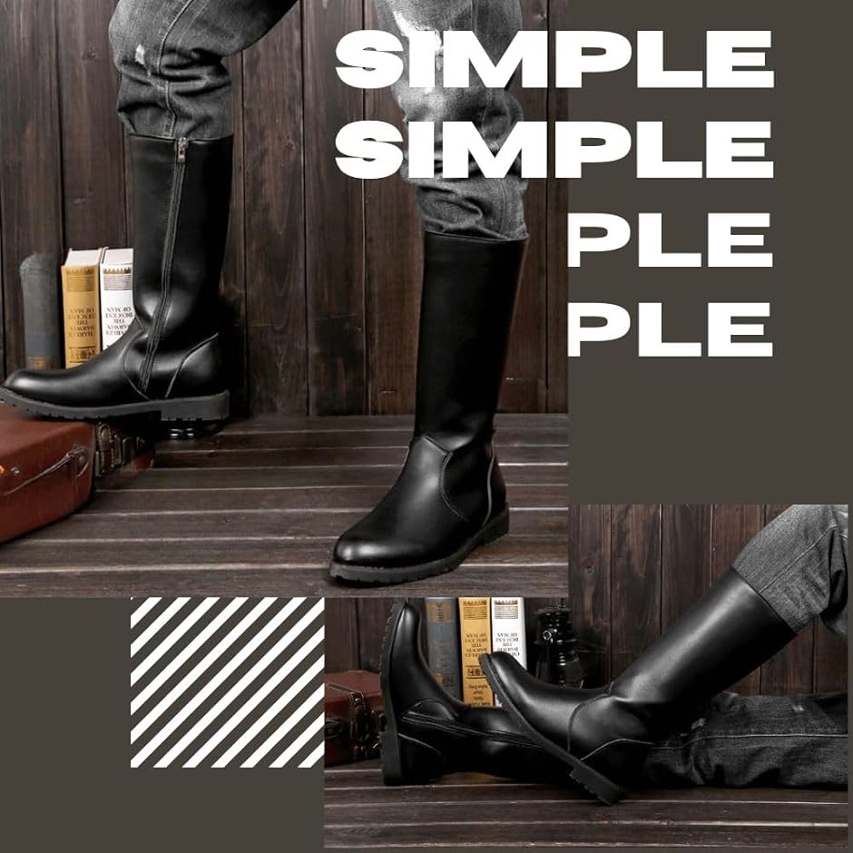 バイク ロング ブーツ メンズ レディース ライダー 特攻ブーツ 旧車 PU