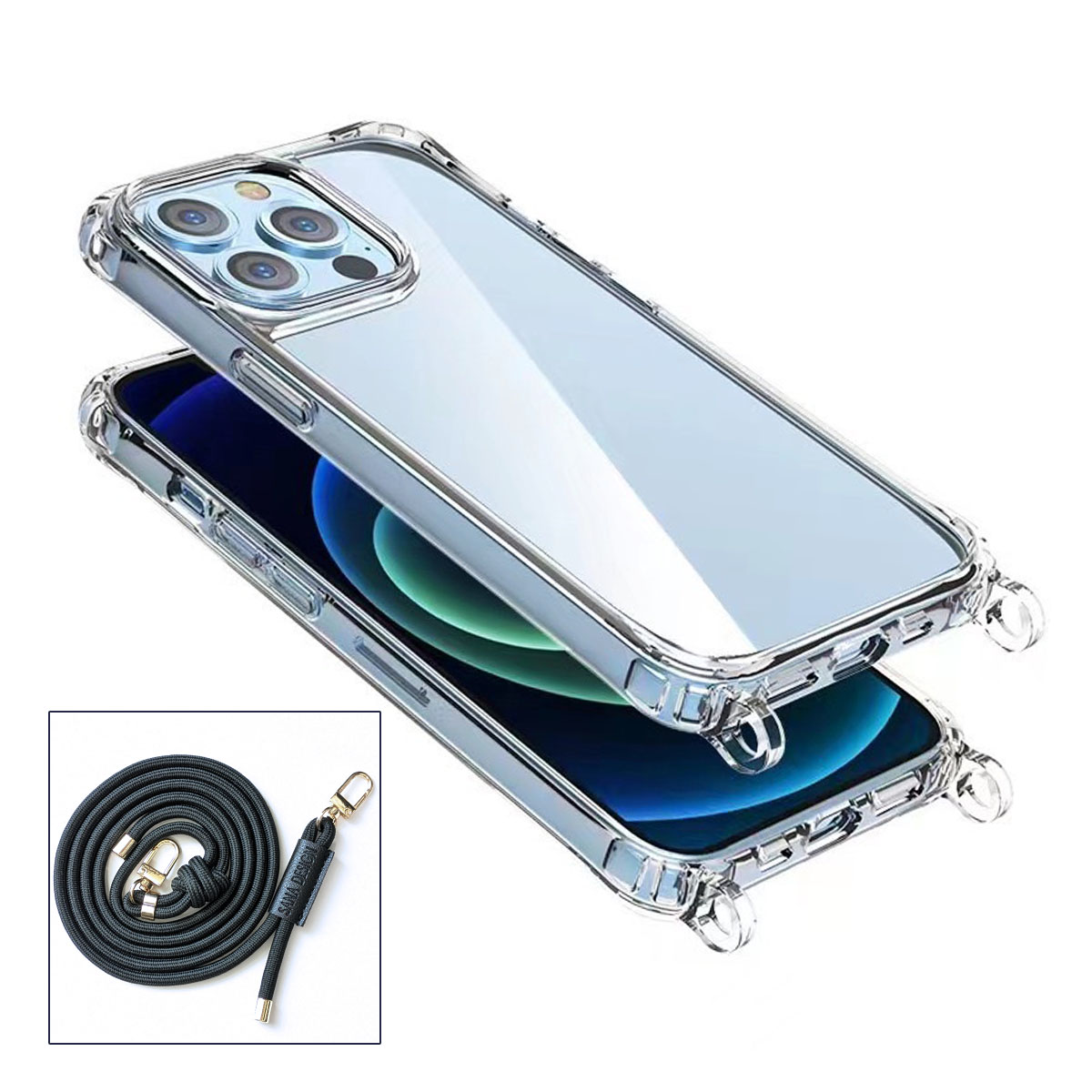 iPhone iPhone17 クリア ケース ショルダーベルト付き アイフォン17