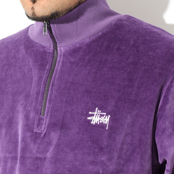 STUSSY（ステューシー） カットソー 長袖 メンズ 19SP Velour Zip Mock