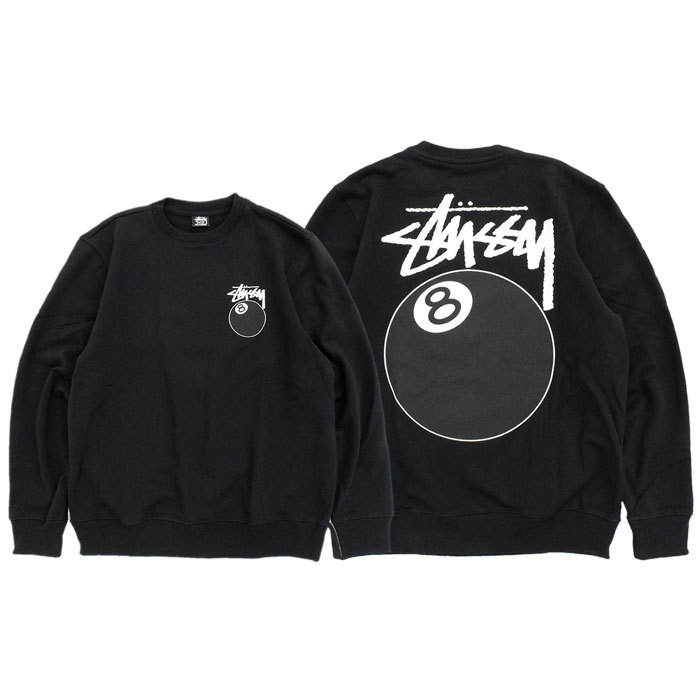 ラ*ム様 Stussy 8ボールデザイン スウェット M ブラック Stussy 8