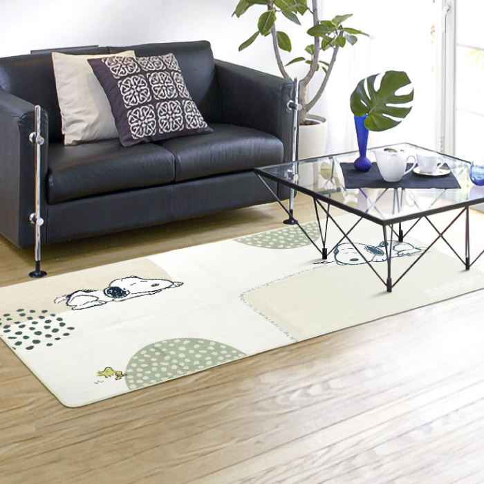 ラグ 1畳 90×180cm 洗える スヌーピー ホットカーペット対応 snoopy