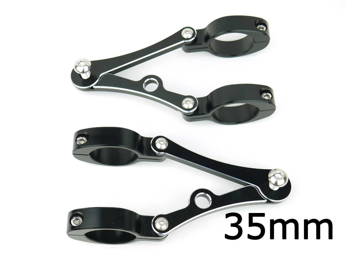 アジャスタブル ヘッドライトステー ステー ブラック カフェレーサー