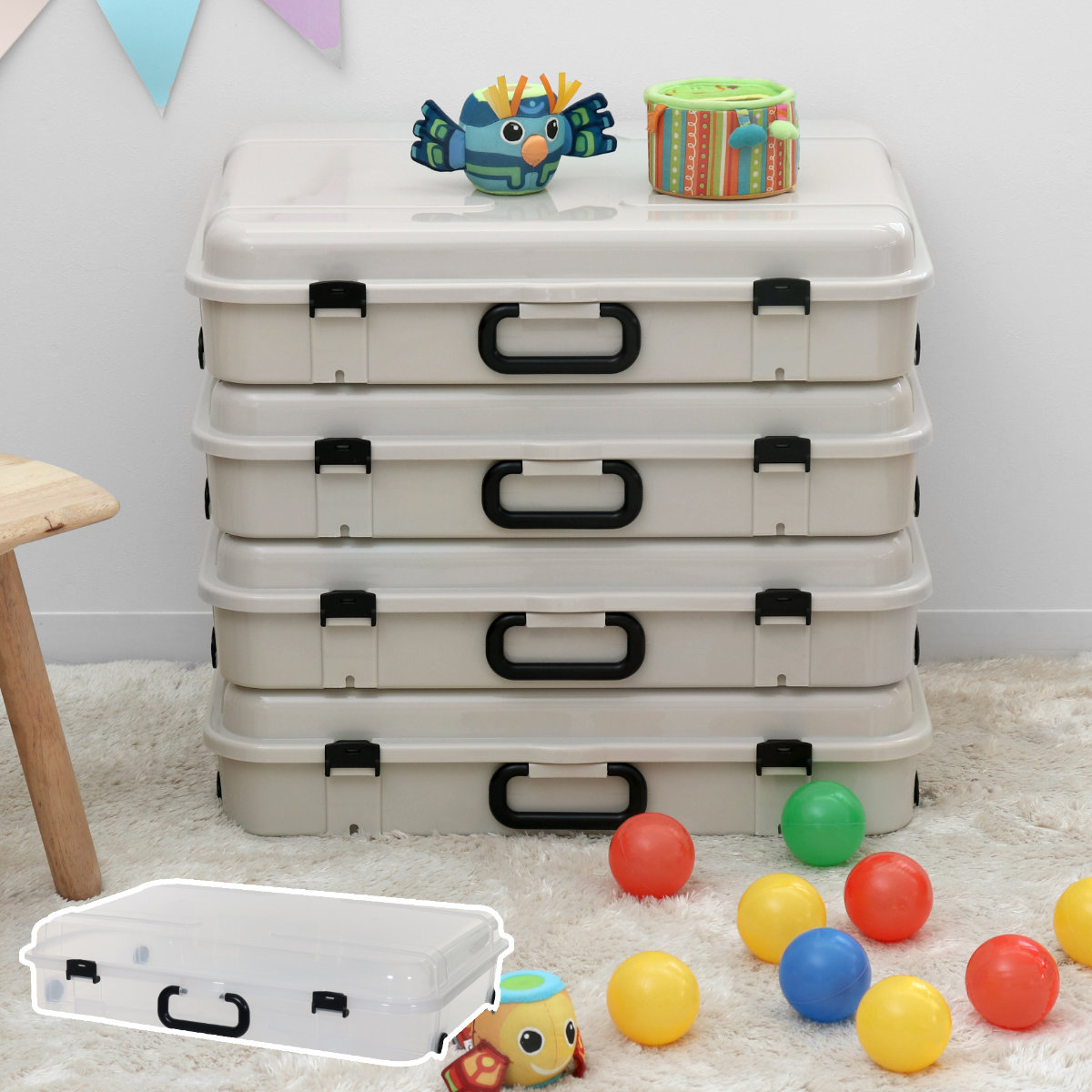 平和工業 収納ケース 約 幅60×奥行45×高さ14cm クローズケース