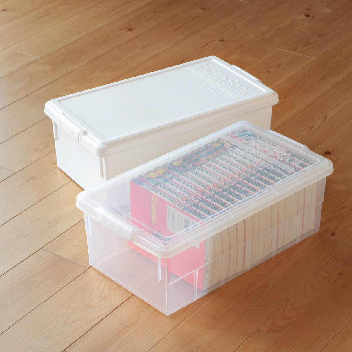 収納ボックス 幅25.9×奥行46.8×高さ16.9cm ビデオ＆ブックケース