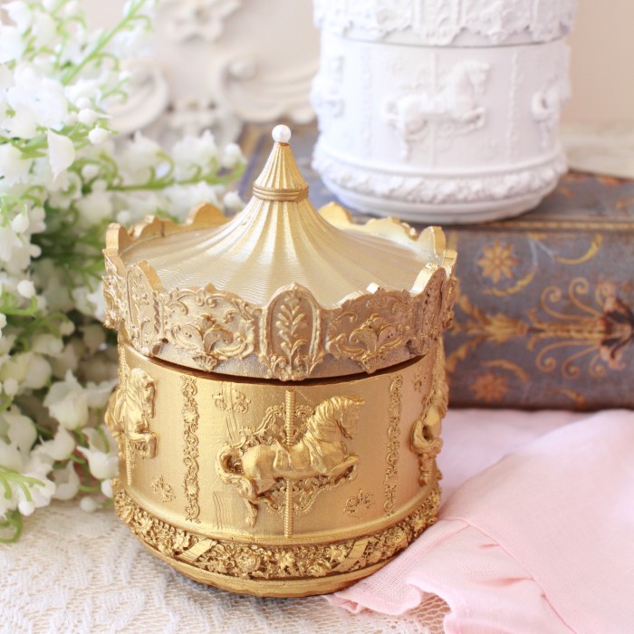 カルーセル ジュエリーボックス 小物入れ ジュエリーケース ゴールド