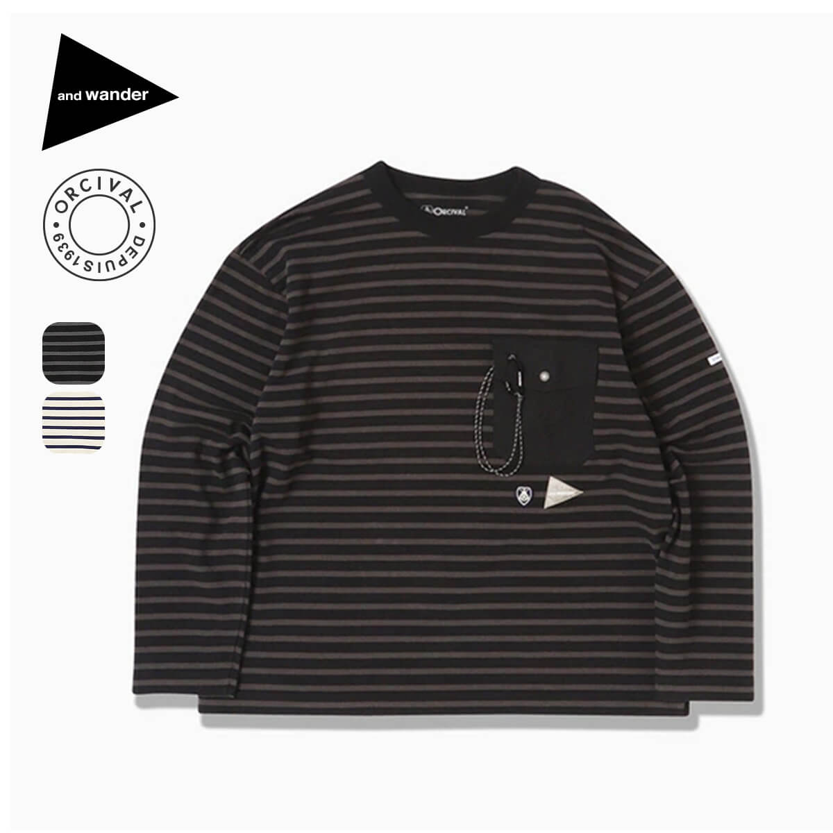 and wander（アンドワンダー） オーシバルL/S T 5745184092 ORCIVAL LS