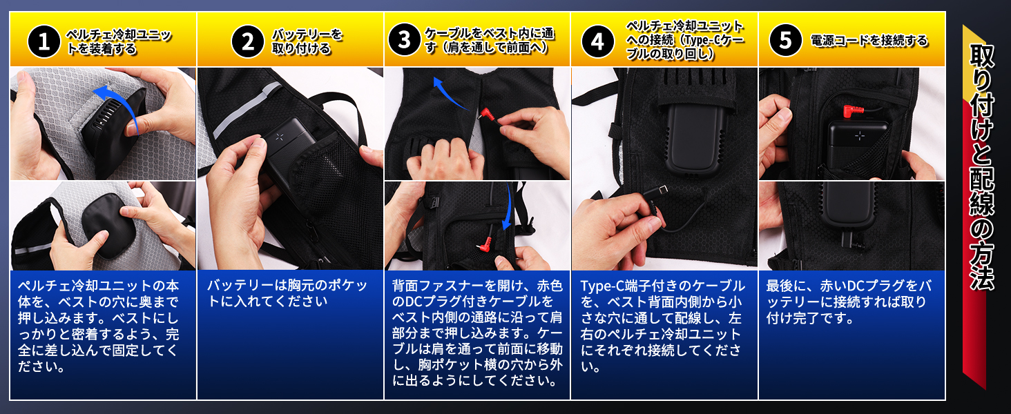 空調水冷服] ペルチェ ベスト 2025最新型のペルチェ素子技術搭載した