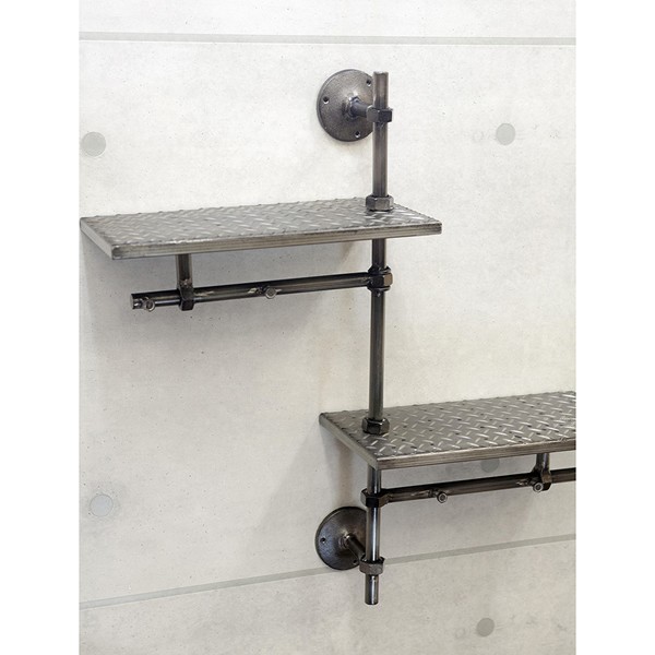 アメリカン レトロ ウォールシェルフ 収納 棚 ガレージ鉄板 配管 男前