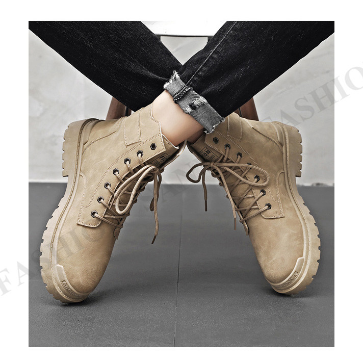 ワークブーツ メンズ ショートブーツ ハイカット 安全靴 編み上げ