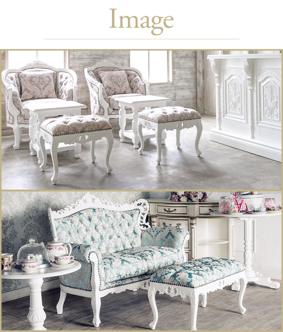 アンティーク調 スツール ヨーロピアンクラシック ロココ調 オットマン