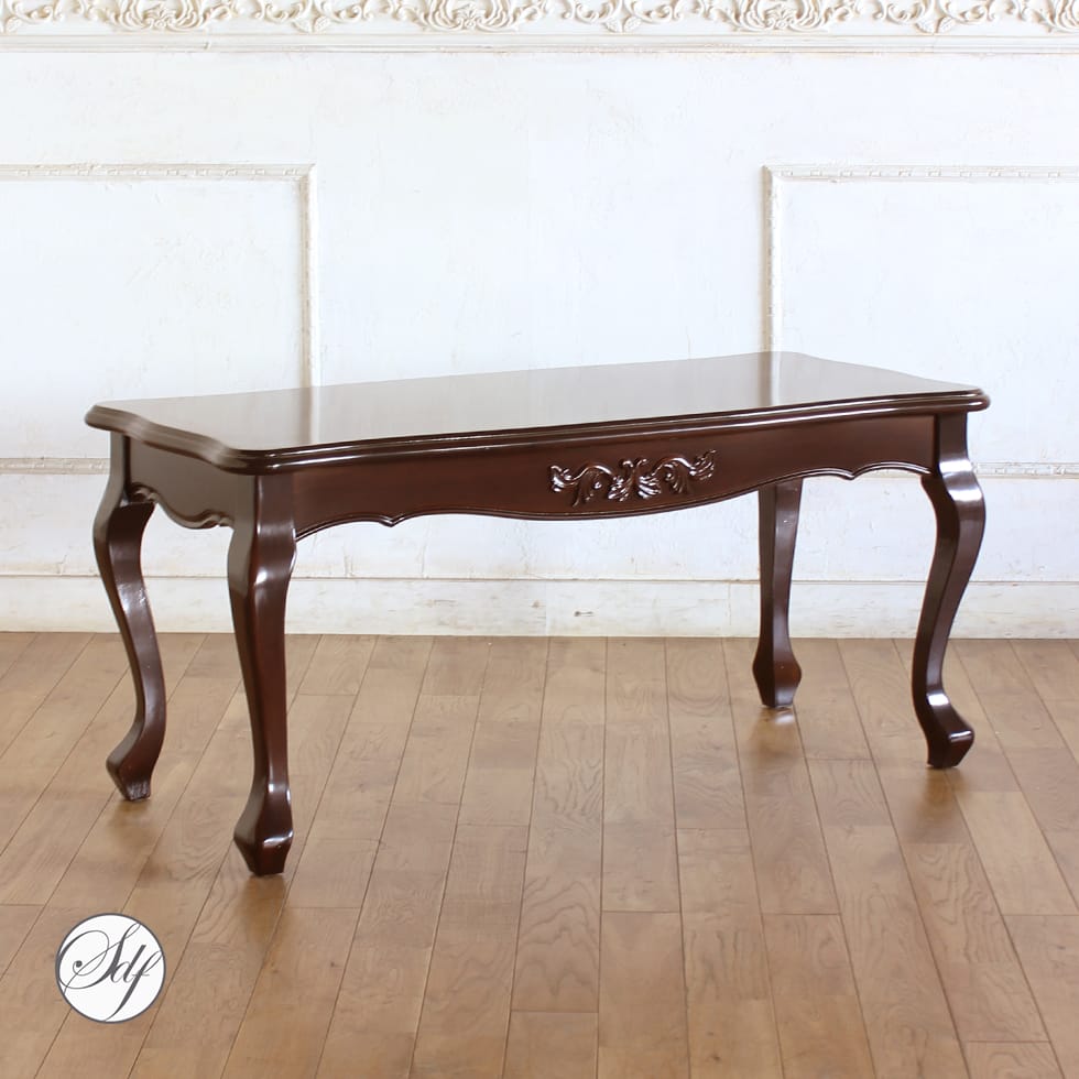 コーヒーテーブル 猫脚 ロココ調 彫刻家具 かわいい ソファ テーブル