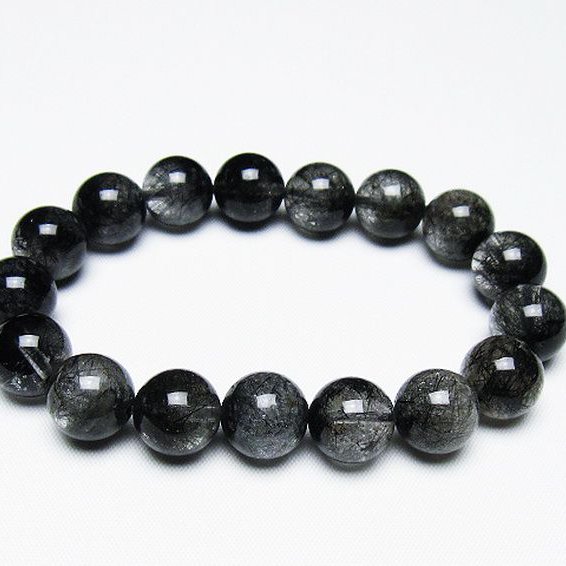 モリオン 純天然 黒水晶 ブレスレット 18mm t112-7027 : 誠安天然石