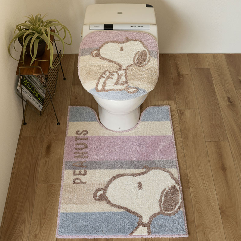 SNOOPY（スヌーピー） トイレマットセット 2点 約80×60cm ロングトイレ