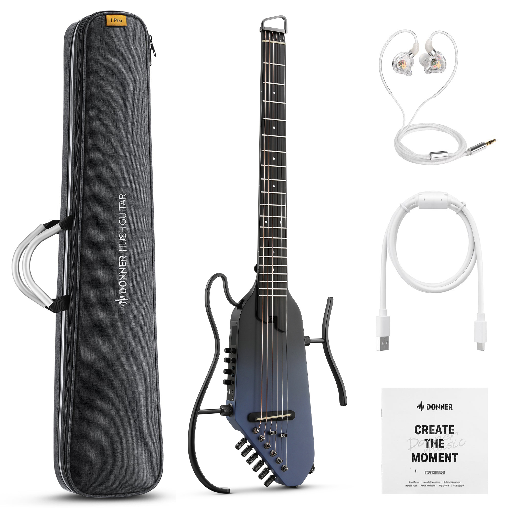 Donner HUSH-I Pro サイレントアコースティックギター エフェクト内蔵