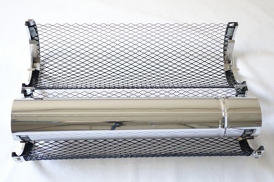 煙突ガード ラス網 バネ式 450ミリ アウトドア 装着簡単 やけど防止