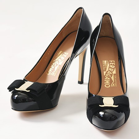 FERRAGAMO（フェラガモ） リボン パンプス エナメル レディース