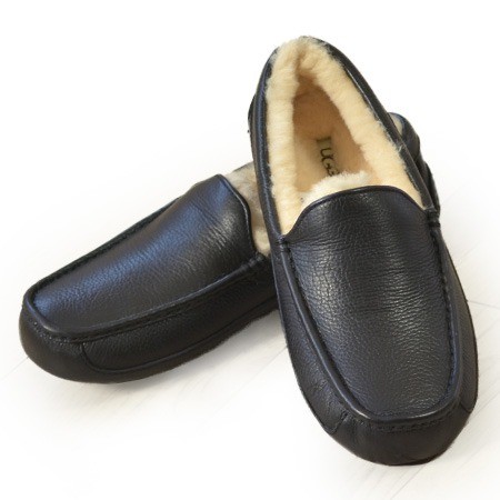 UGG（アグ） メンズ スリッポン ムートンシューズ ASCOT レザー