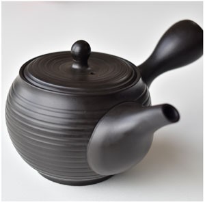 急須 常滑焼 黒縞丸型急須くろしま 350ml お茶の葉桐 煎茶道具