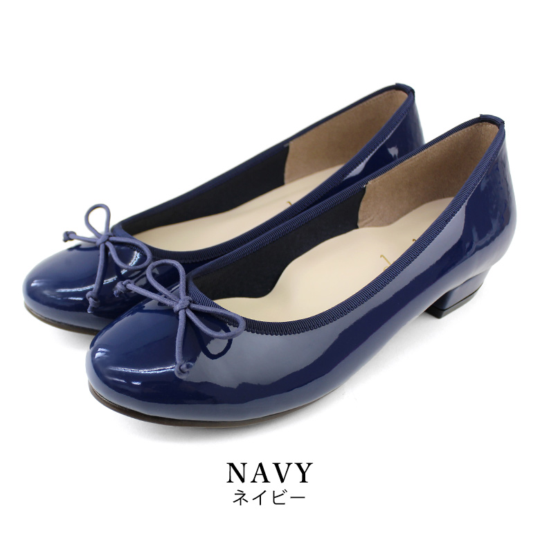送料無料 】 日本製 リボン バレエシューズ エナメル ラウンドトゥ