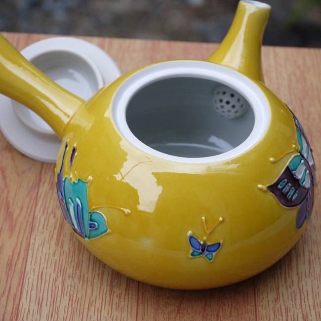 京焼 清水焼 黄交趾蝶々急須 洸春 : 松韻堂 Yahoo!店 - 通販 - Yahoo