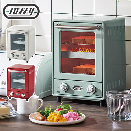 Toffy トフィー オーブントースター 縦型 2段 2枚焼き 同時調理 火力