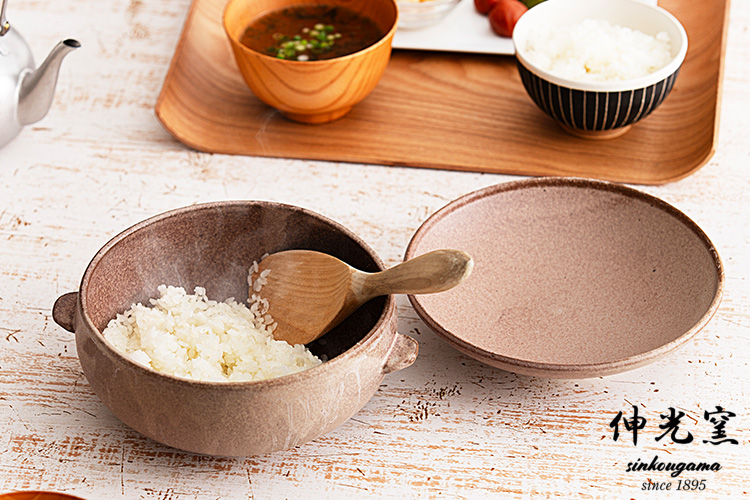 伸光窯 CORON Cook ボウル＋炊飯フタ＋フタ皿セット 電子レンジ専用