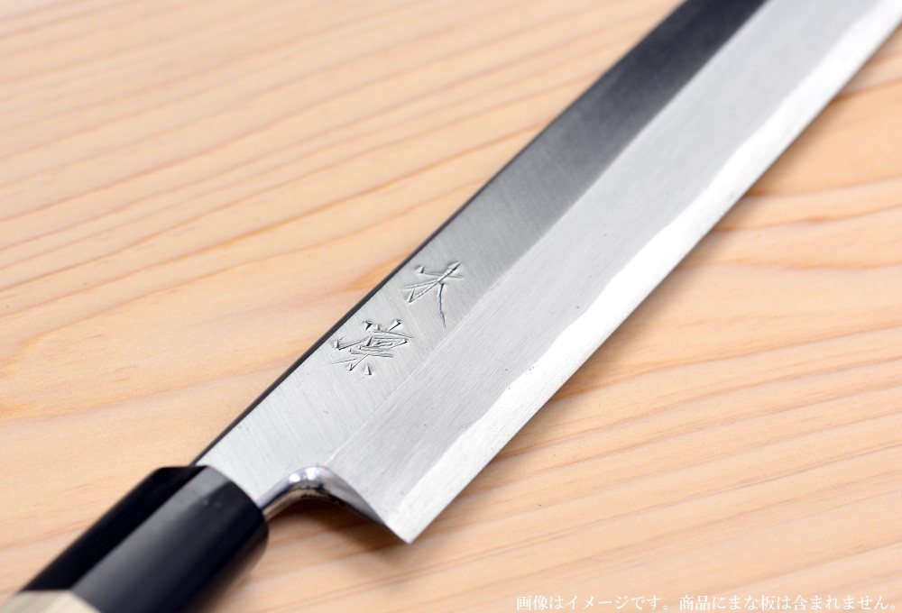 柳刃包丁 白鋼 本霞砥 水牛柄 240mm 右利き用 包丁 木凛 : スマート