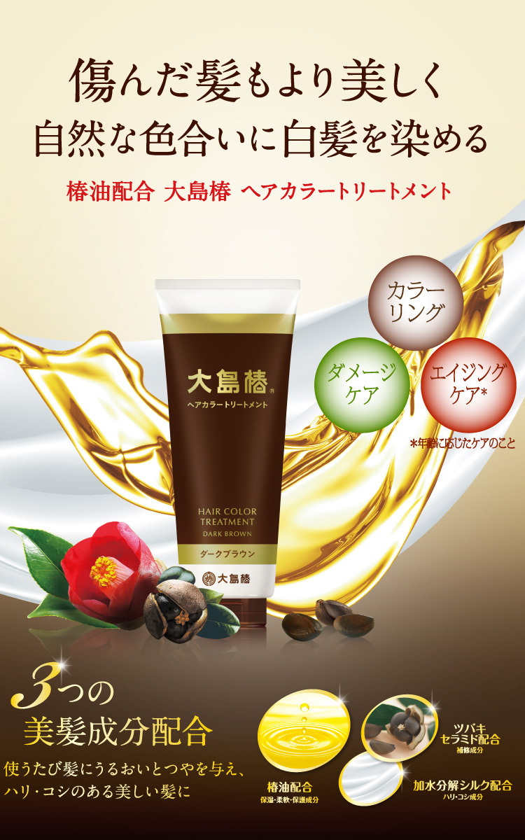 大島椿 ヘアカラートリートメント ダークブラウン ( 180g*2コセット