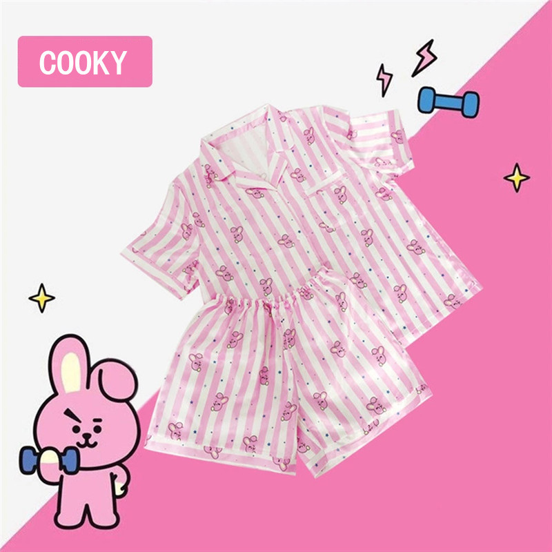BTSグッズ 夏用 パジャマ ルームウェア 短袖短ズボン 薄手 韓国